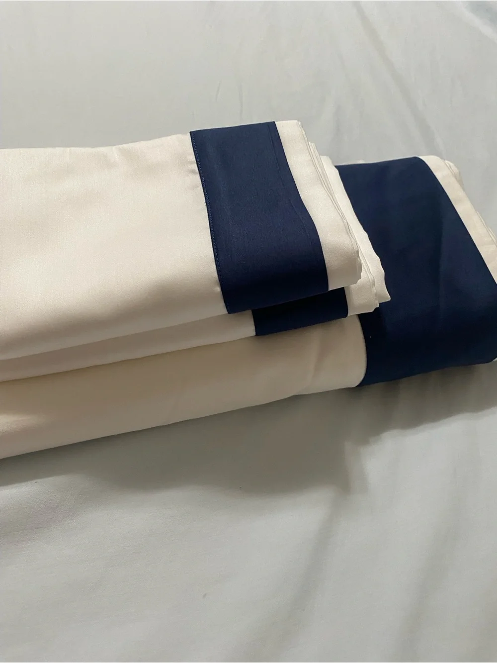 FRETTE Flying 3 Pieces Queen Bed 1 Flat Sheet And 2 pillow Cases White/Navy